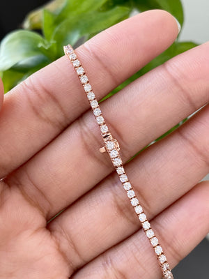 2.24 CT Lab 7 Inches Rose Tennis Bracelet