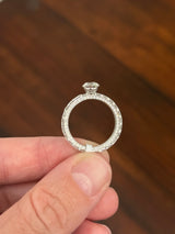 White gold 1.06ct round lab diamond and 4.14ct emerald cut lab diamond eternity ring