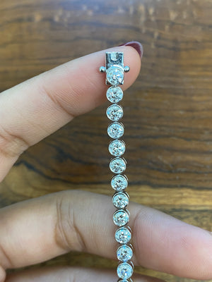 6.45 CT LAB 7 INCHES BEZEL TENNIS BRACELET