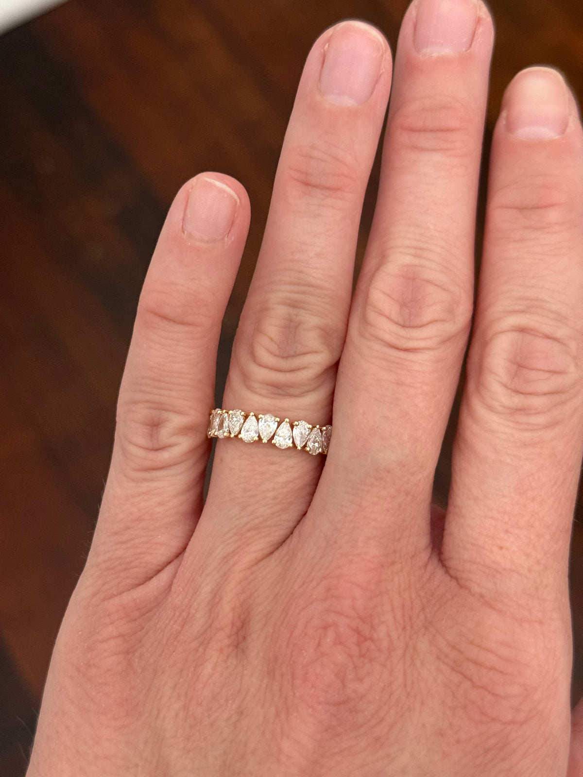 IGI certified 1.57ct pear shaped lab diamond band