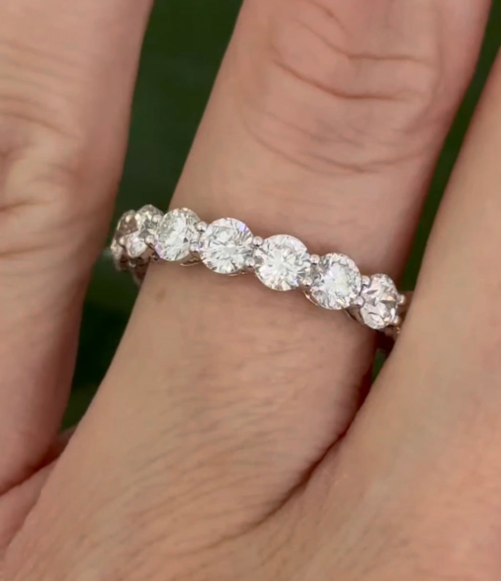White gold 3.76cts lab diamond eternity band