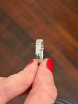White gold 2.11ct radiant lab diamond band