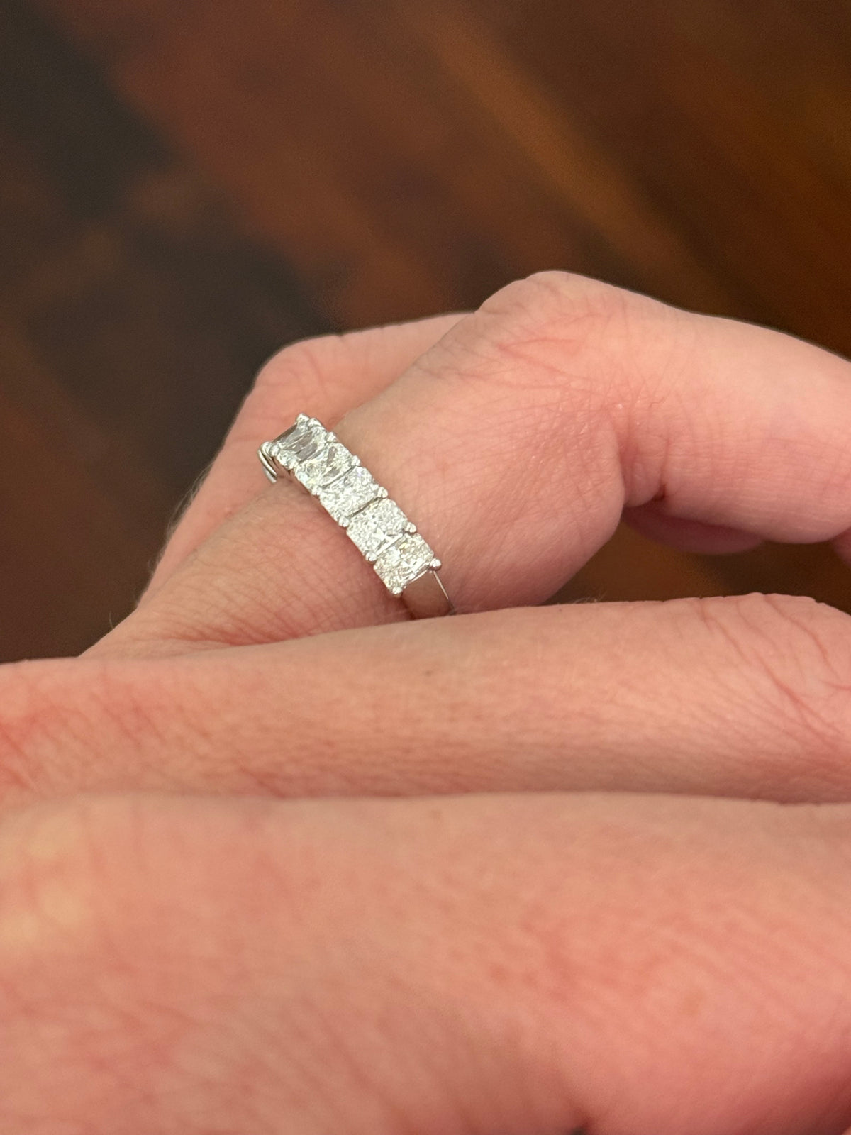White gold 2.19ct radiant lab diamond band