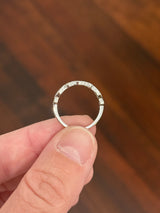 White gold orange and white lab diamond band