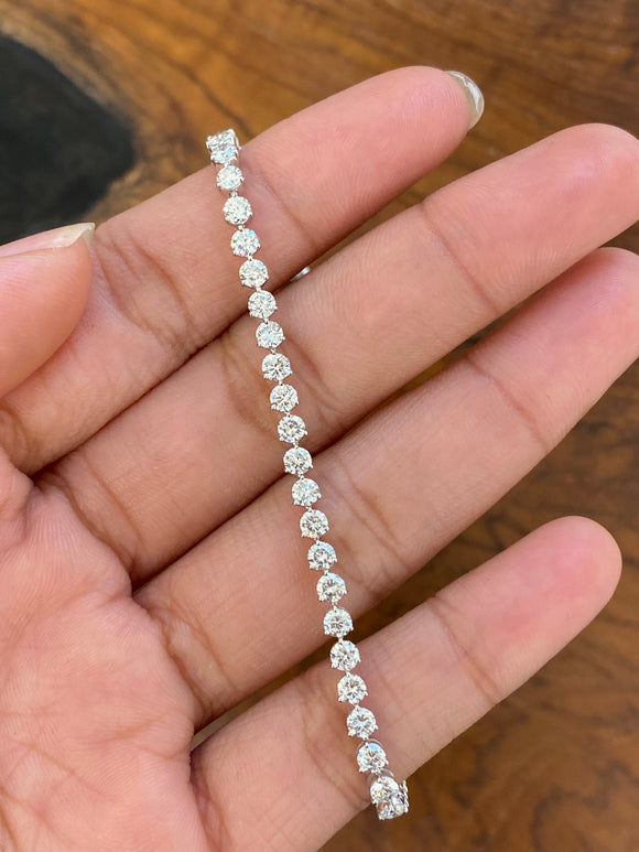 5.11 CT Lab 7.15 inches 3 Prongs Tennis Bracelet