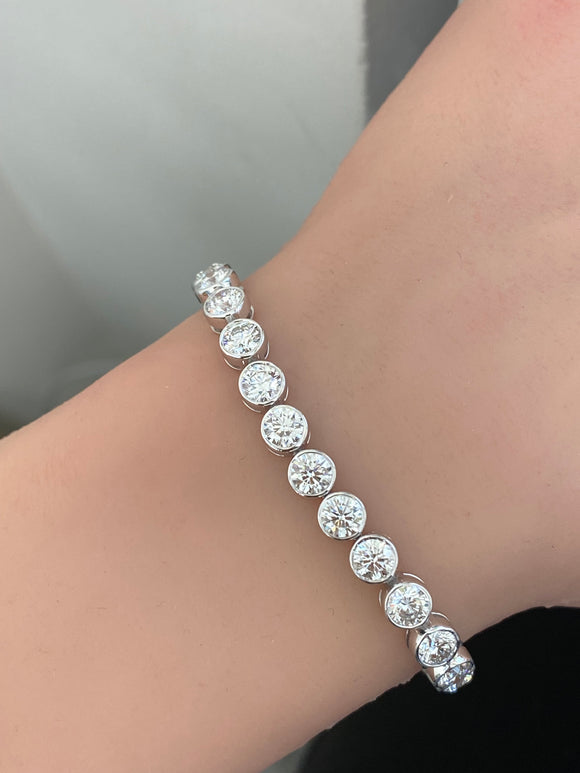 10.72 Ct Lab 7 inches bezel Tennis bracelet