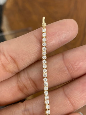 2.22 CT Lab 7 Inches Yellow Tennis Bracelet