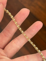Yellow gold bezel set 10.34ct lab diamond bracelet