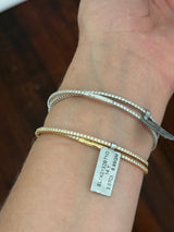 Wrap around lab diamond flex bracelets available in white and yellow gold