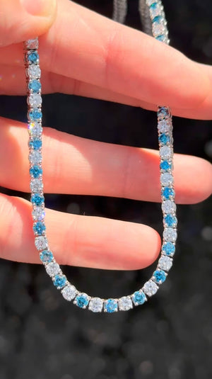 16.67 ct Blue and White Lab Diamonds Tennis Necklace