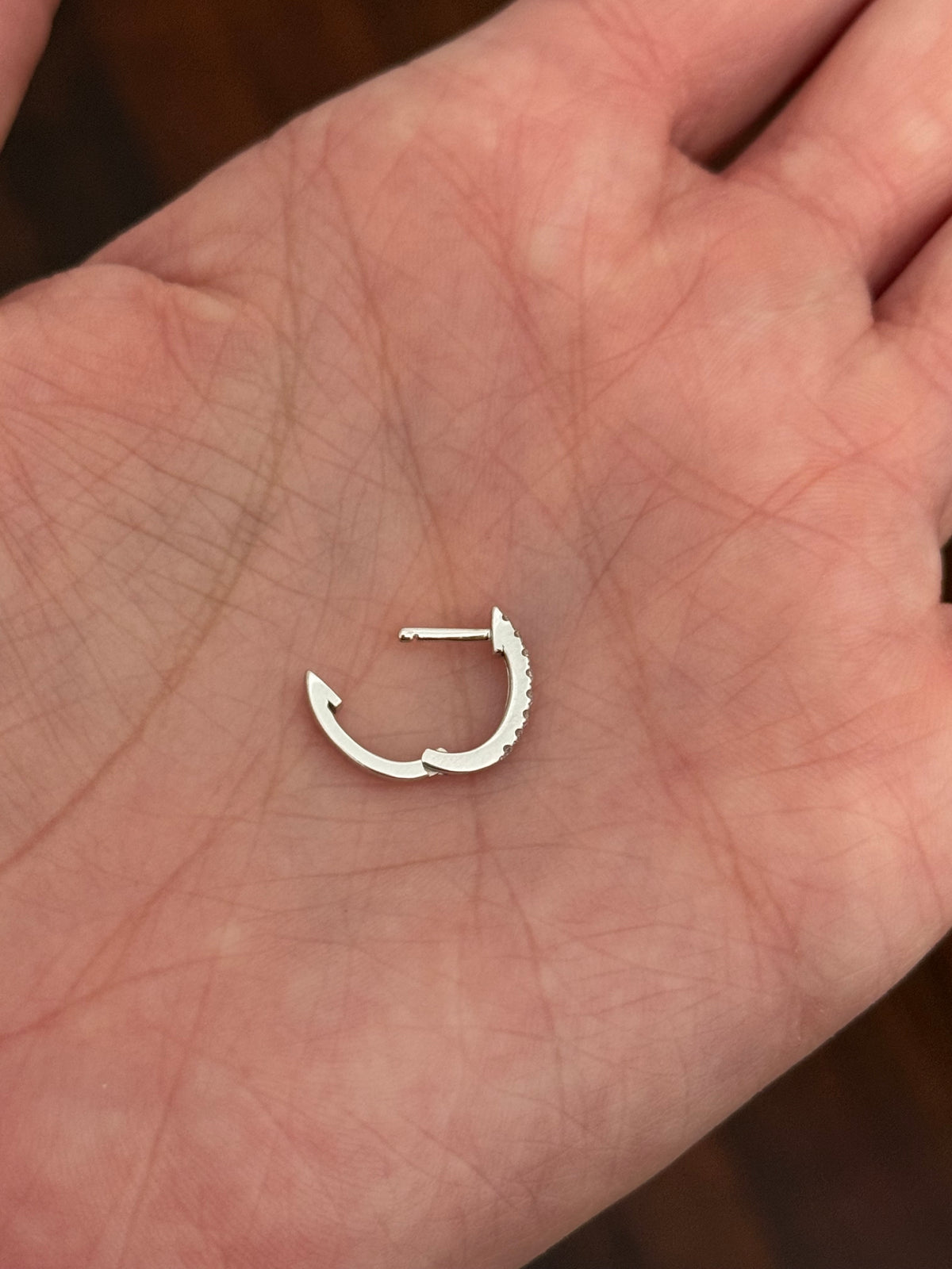 White gold 0.20ct lab diamond hoop earrings