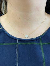 0.50 cttw Round Lab Diamond White or Yellow Clover Pendant