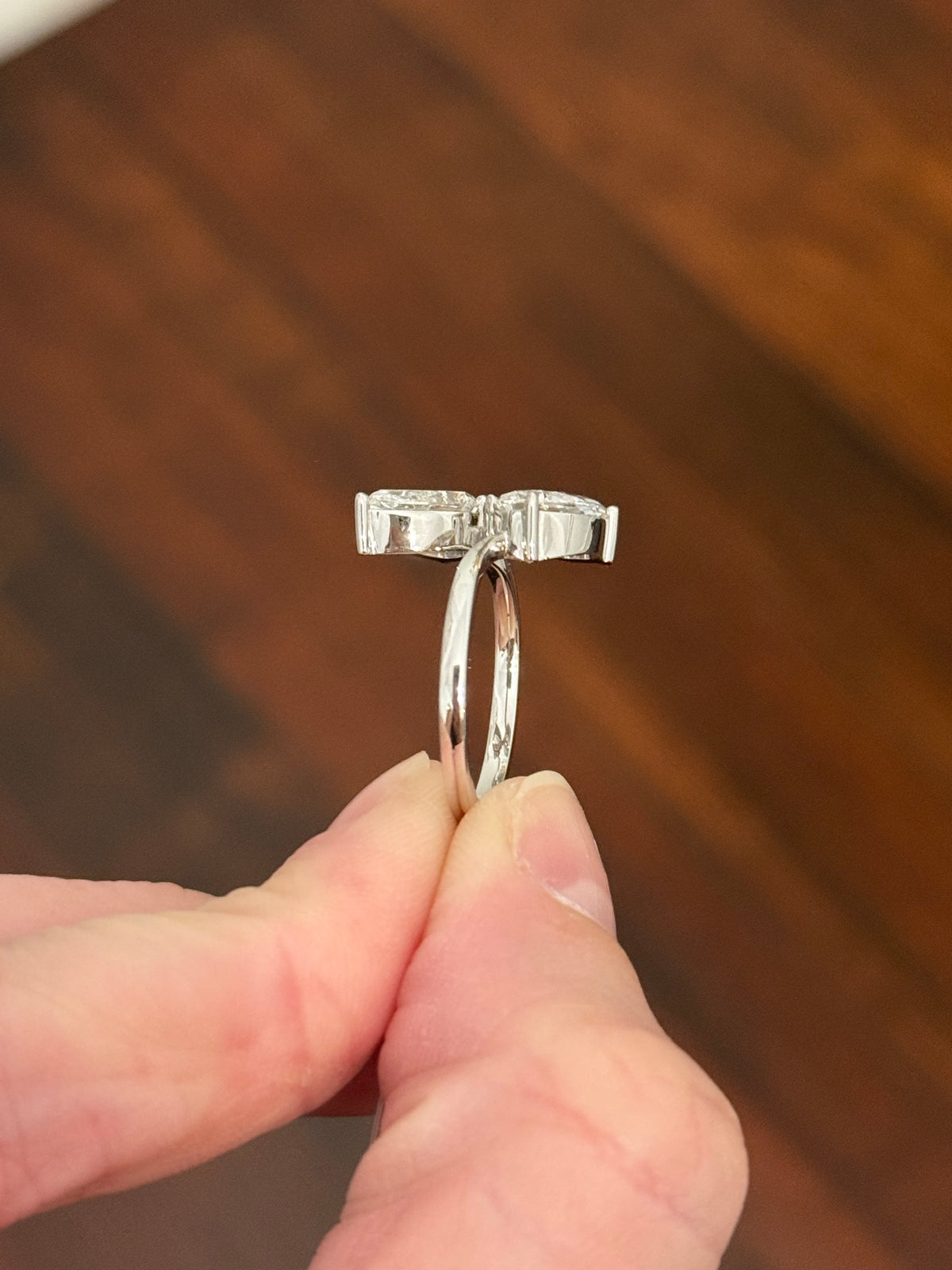 White gold 2.12ct pear shape lab diamond ring