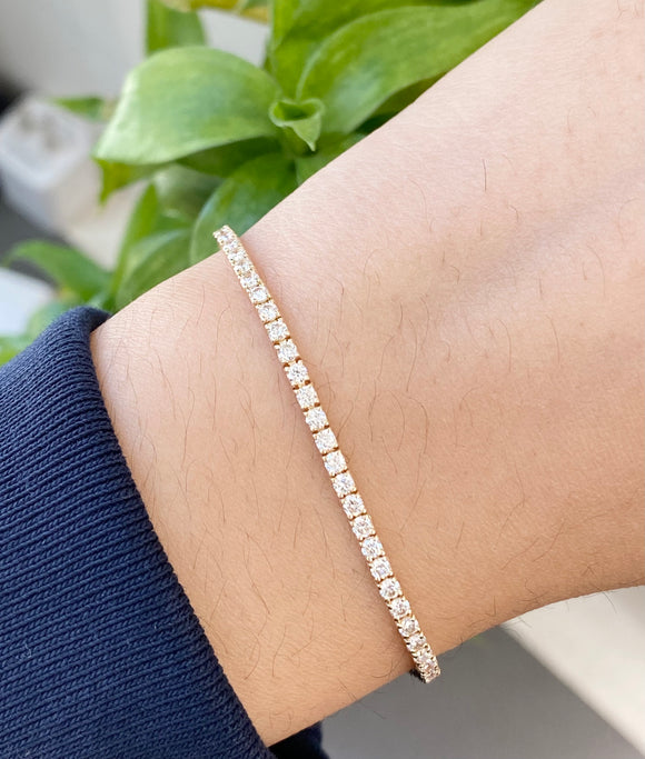 2.24 CT Lab 7 Inches Yellow Tennis Bracelet