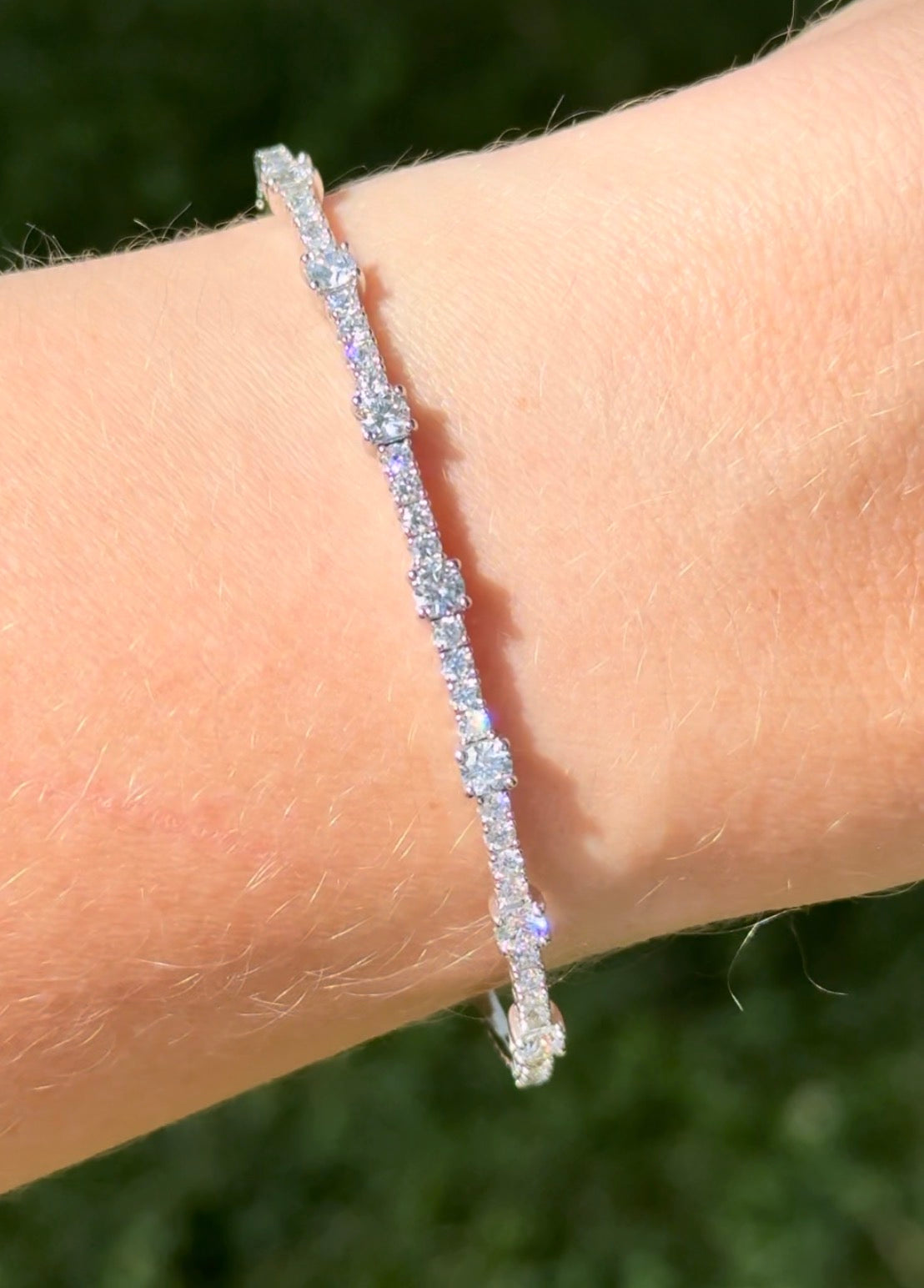 White gold 1.68ct lab diamond flex bracelet