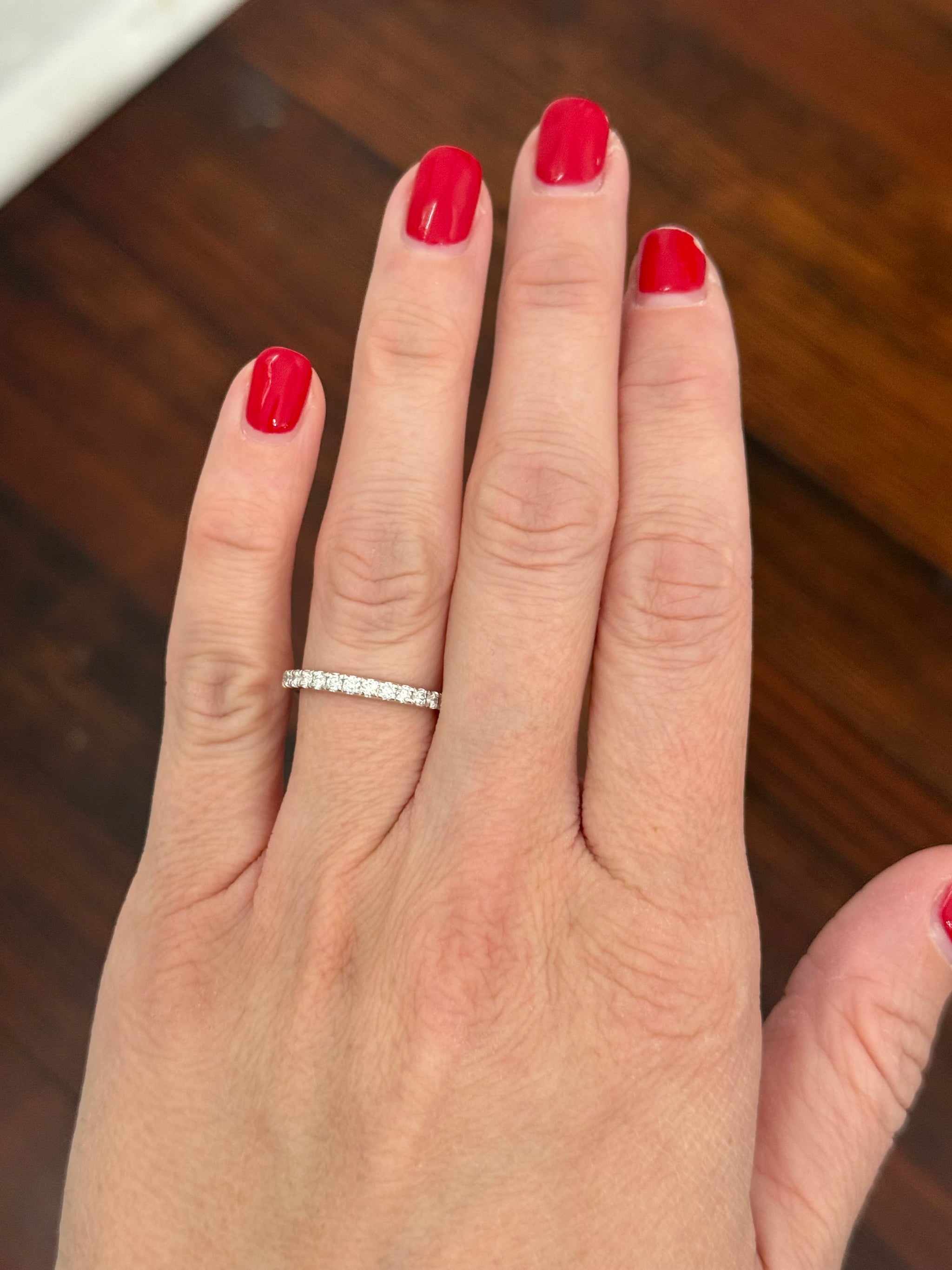 White gold lab diamond band