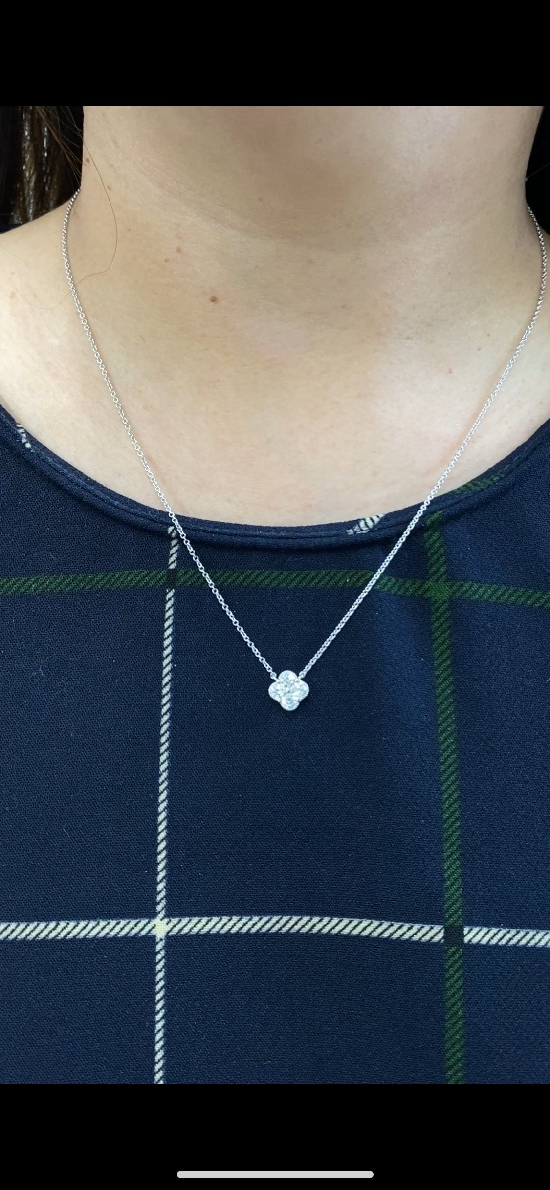 0.50 cttw Round Lab Diamond White or Yellow Clover Pendant