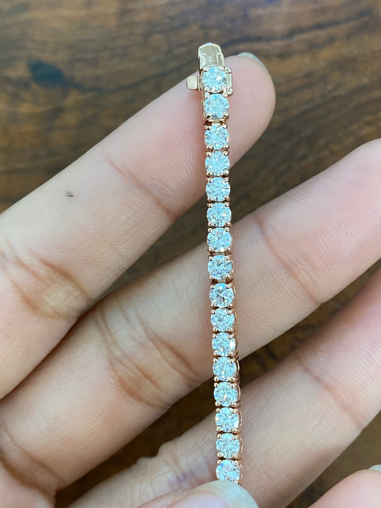 6.22 CT Lab 6.75 Inches Rose Tennis Bracelet