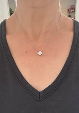 White gold 0.76ct lab diamond clover necklace