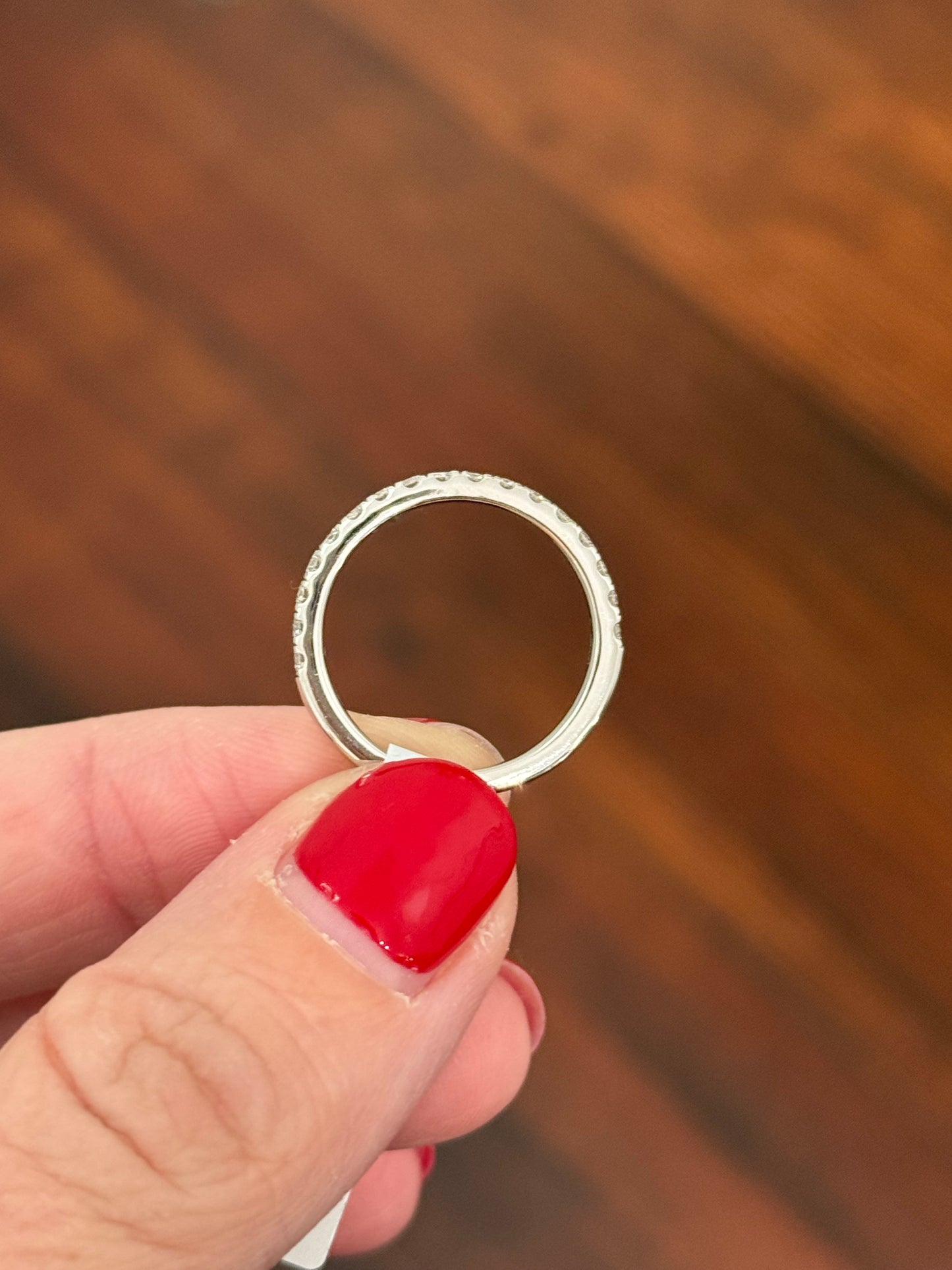 White gold lab diamond band