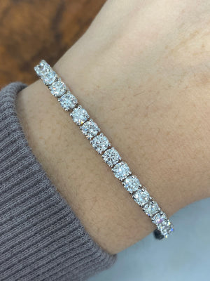 7.99CT Lab 7inches White Gold Tennis Bracelet