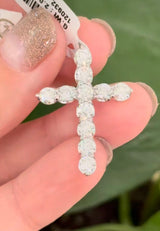 IGI certified white gold 2.55ct lab diamond cross pendant