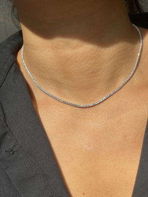 Lab 3.63ct 15inches Tennis Necklace