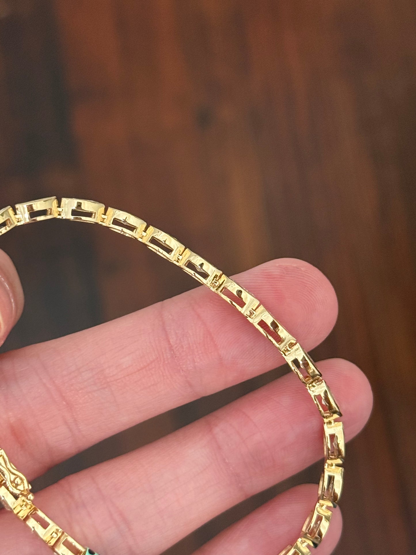 Yellow gold bezel set 4.05ct marquise natural diamond bracelet