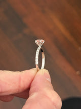 White gold pink and white lab diamond ring