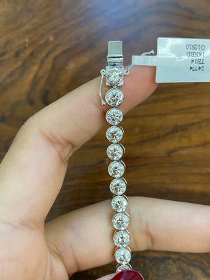 10.91 CT LAB 7 INCHES BEZEL TENNIS BRACELET