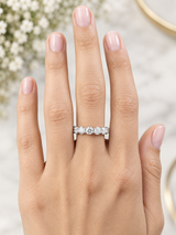Custom Made 14K White Gold Round lab Diamond Eternity Band
