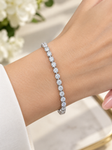 5.52cttw White Gold 3 Prongs Lab Diamond 7" Tennis Bracelet