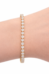 4.34cttw Yellow Gold 3 prongs Lab Diamond 7" Tennis Bracelet