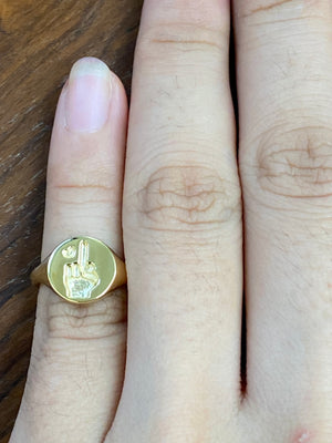 FU❤️U Middle Finger Ring 18k