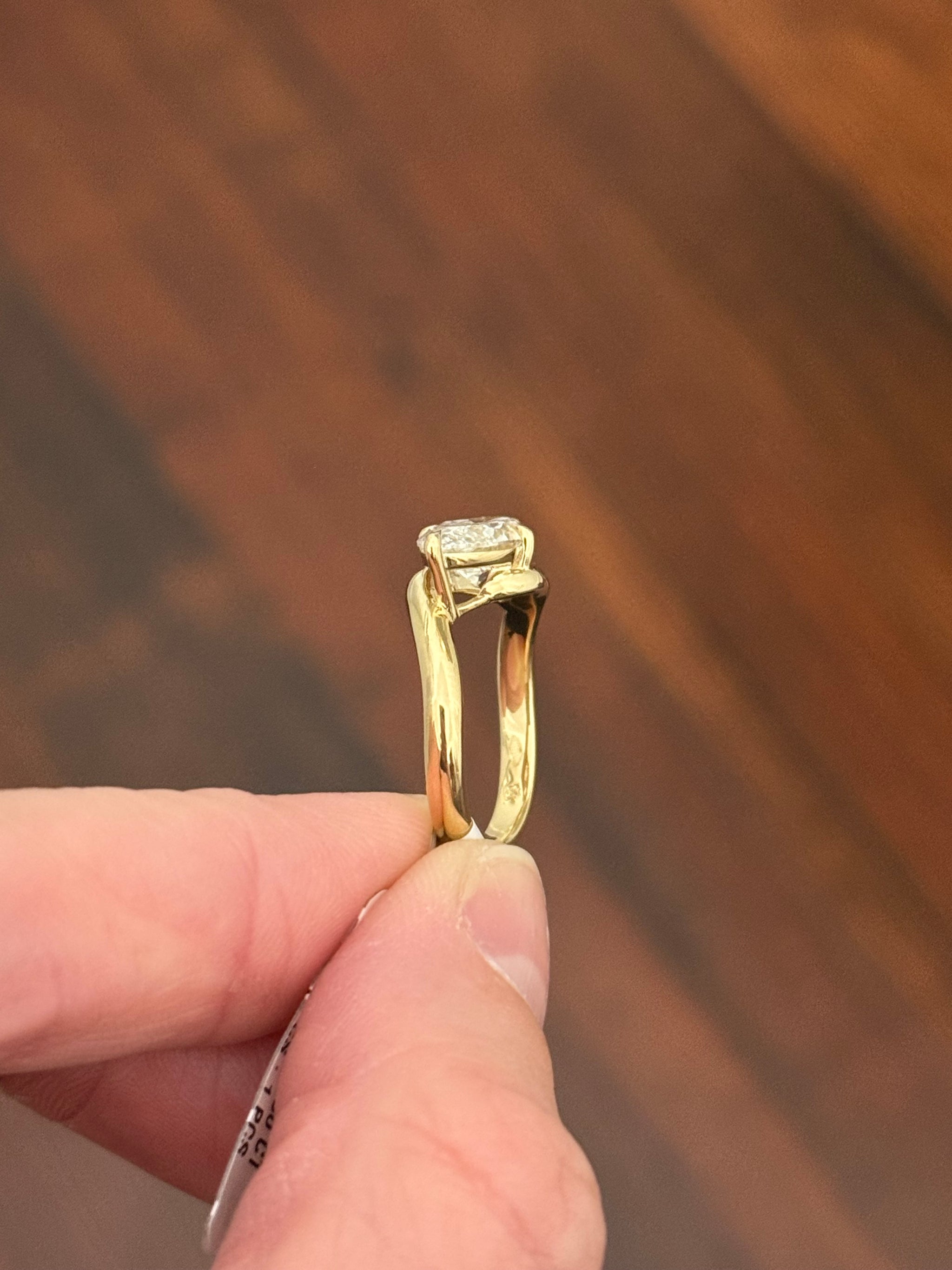 Yellow gold east west set IGI certified 2.5ct marquise lab diamond ring