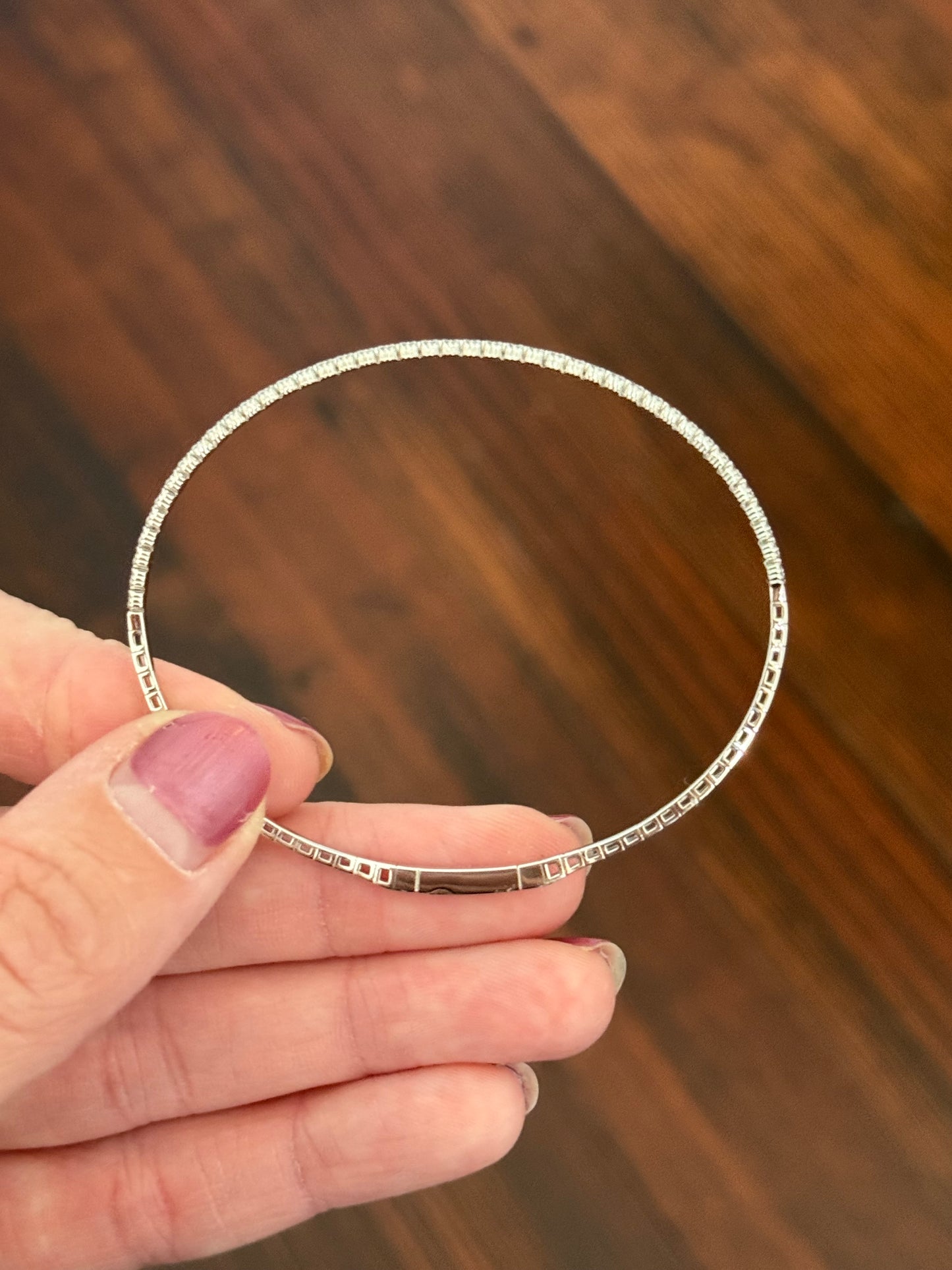 White gold 0.37ct natural diamond flex bracelet