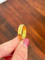 Size 8.75 yellow gold emerald cut lab diamond band