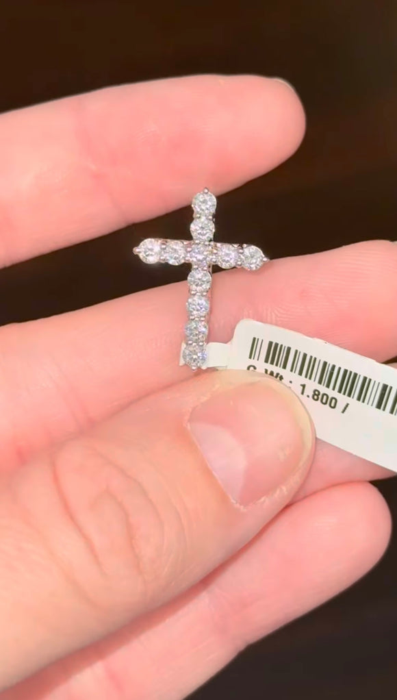 1 ct+ Lab Diamond cross pendant