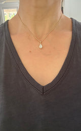 Yellow gold bezel set 1.78ct step cut pear lab diamond pendant