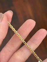 Yellow gold bezel set 3.7ct marquise, oval, pear shape and emerald cut natural diamond bracelet