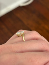 Yellow gold IGI certified 3.04ct cushion cut lab diamond ring