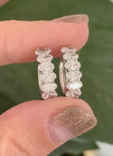 White gold 2.27ct oval lab diamond oval hoop earrings