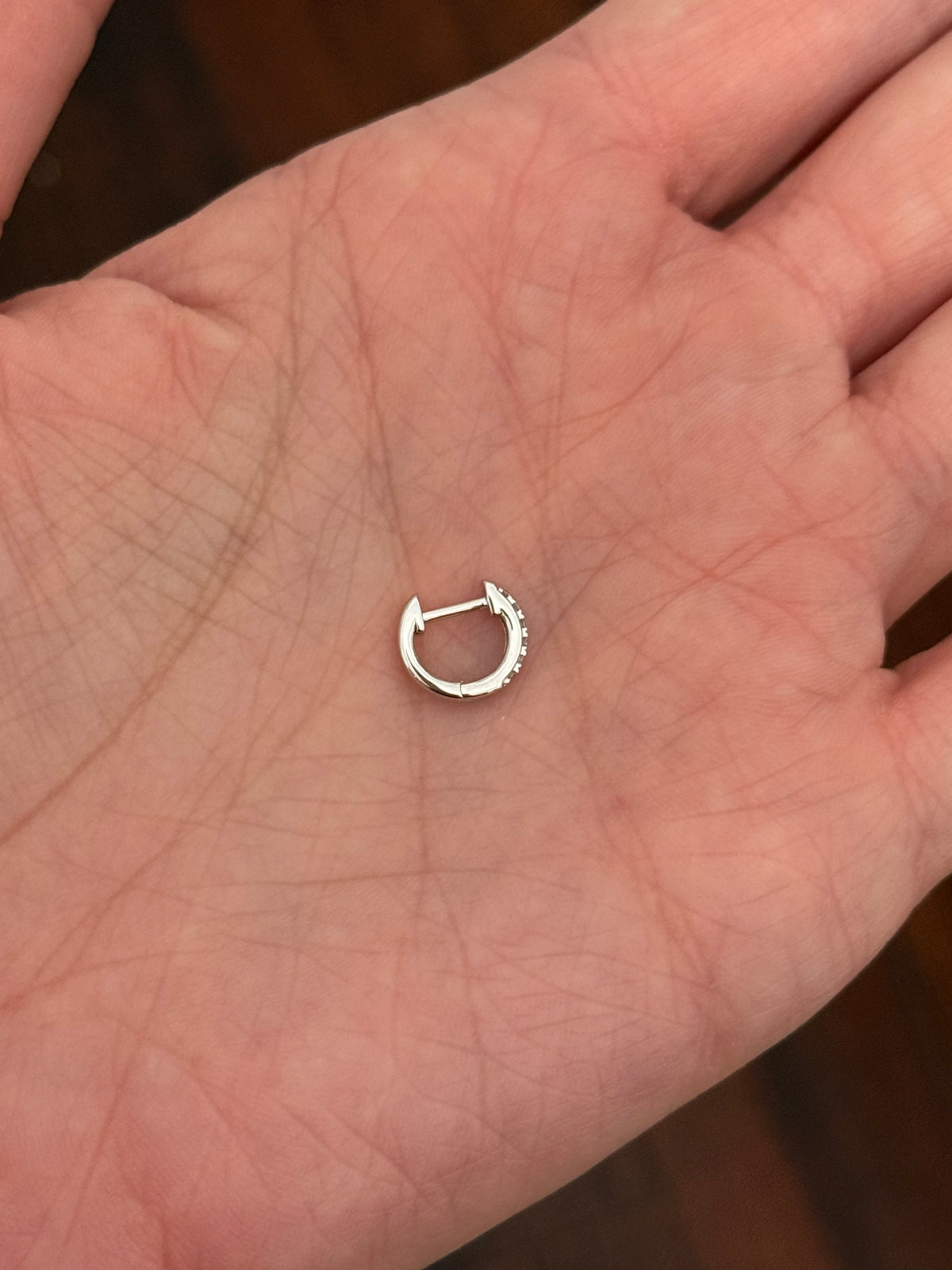 8.8mm white gold 0.11ct lab diamond hoop earrings