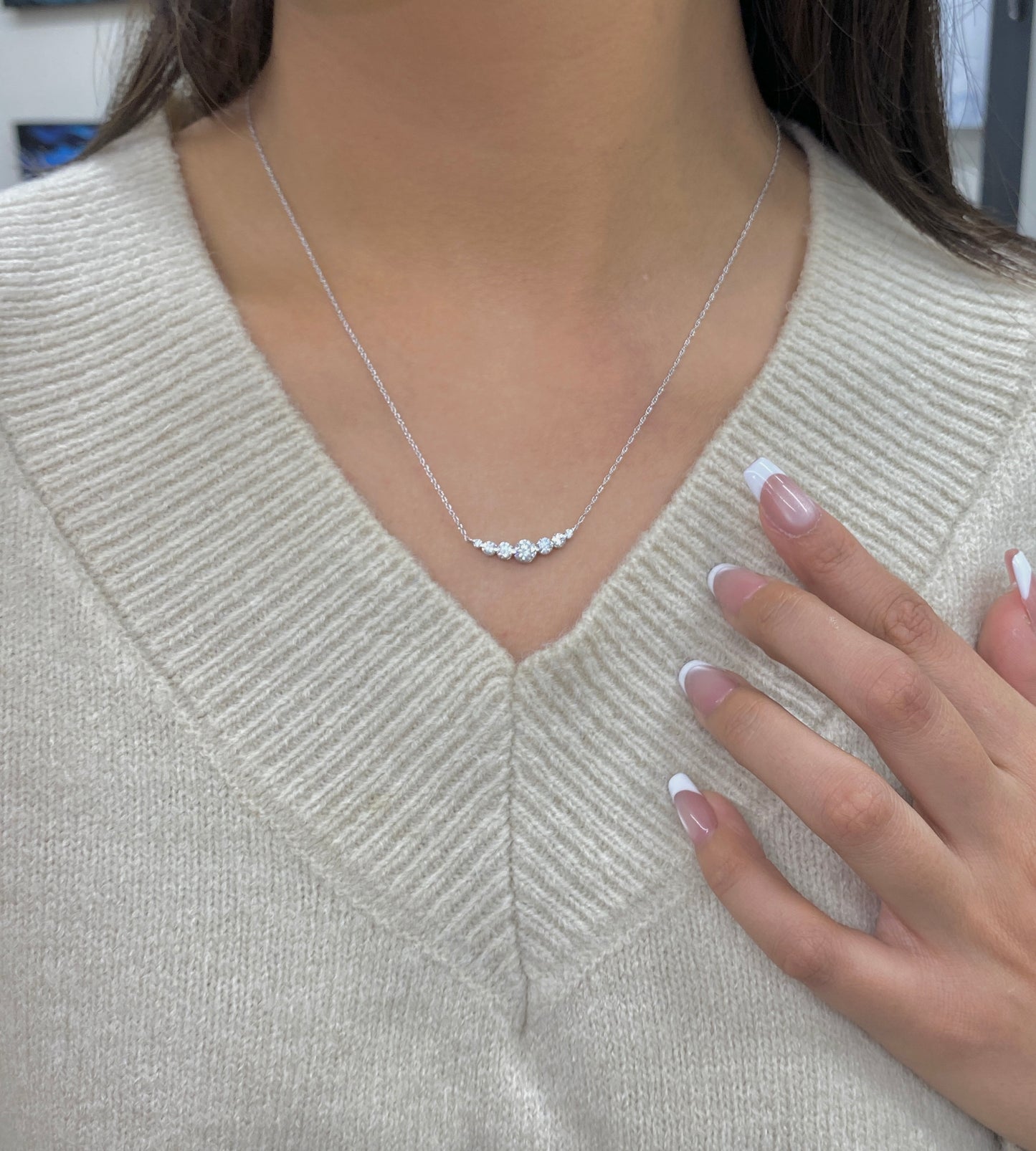 1 ct Lab-Grown Diamond Sterling Silver Necklace