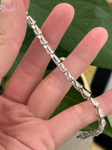 White gold 8.03ct pear shaped lab diamond bracelet