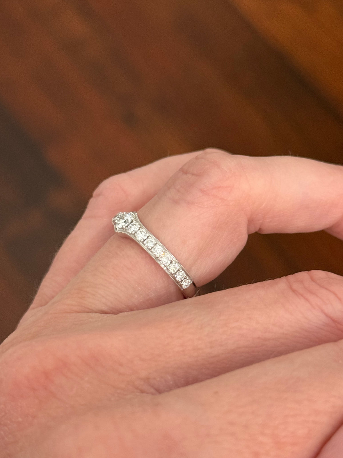 White gold lab diamond band