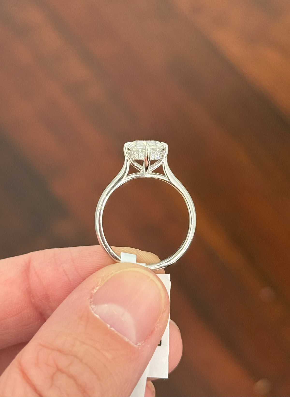 IGI certified oval lab diamond ring. Center stone is 2.03cts
