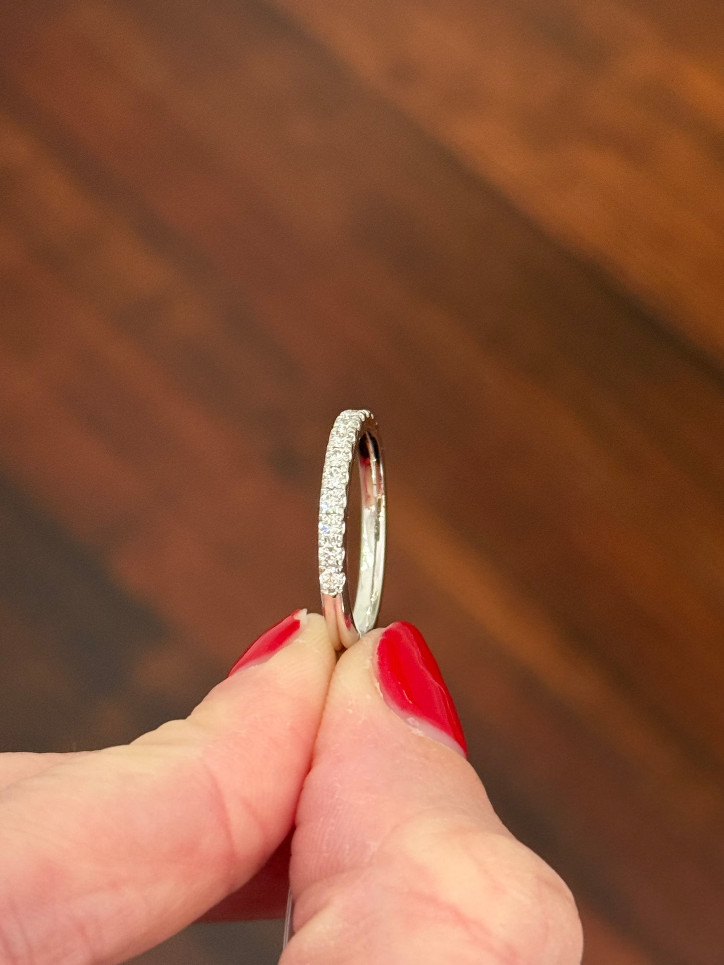 White gold lab diamond band
