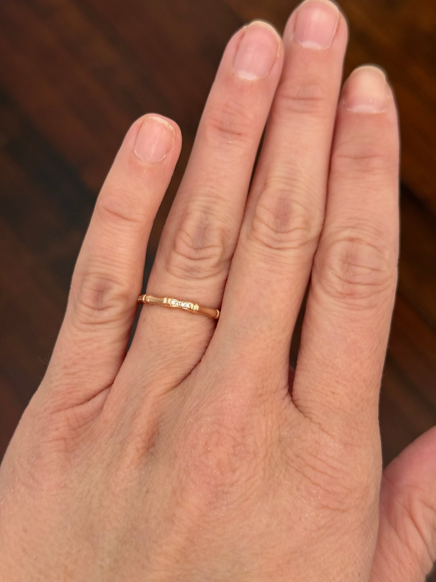 Rose gold natural diamond band