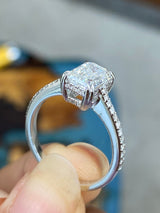 EMERALD CUT 18k White Gold ENGAGEMENT RING